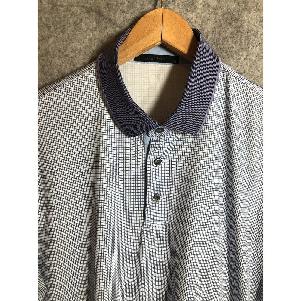 Greyson Polo Shirt Mens Medium Blue Golf Performance Sports Casual Classic